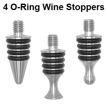4 O-Ring Wine Stoppers